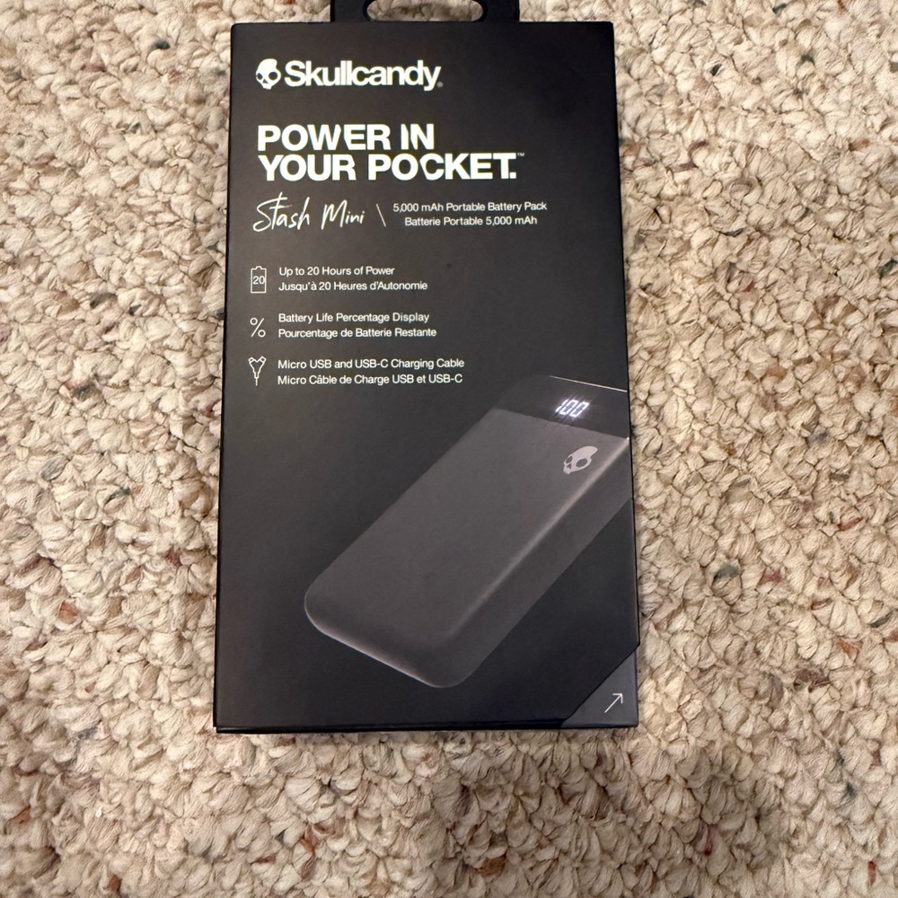 Skullcandy Stash Mini Black Portable Charger